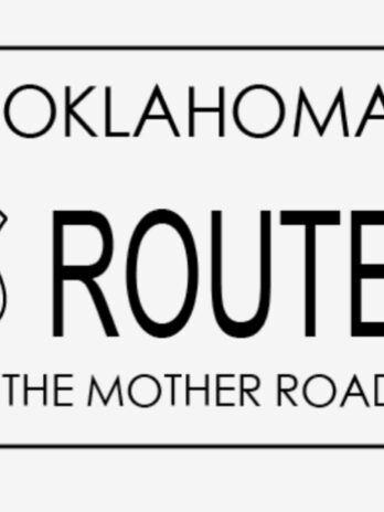 OFFICIAL ROUTE 66 TRADING PINS – Oklahoma Route 66 License Plates – White – ROUTE66