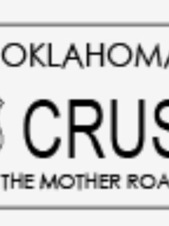 OFFICIAL ROUTE 66 TRADING PINS – Oklahoma Route 66 License Plates – White – CRUSIN