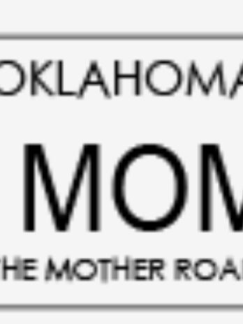 OFFICIAL ROUTE 66 TRADING PINS – Oklahoma Route 66 License Plates – White – MOMS