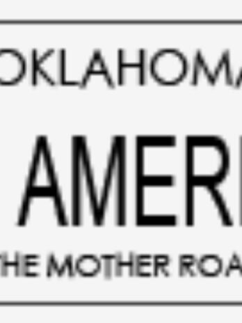 OFFICIAL ROUTE 66 TRADING PINS – Oklahoma Route 66 License Plates – White – AMERICA